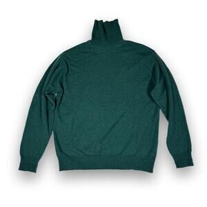 Belford Men's Medium 100% Cashmere Jade Green Mock Neck Pullover Sweater M